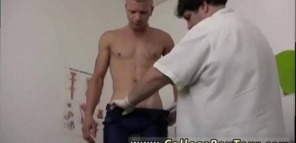  Doctor jerks off young gay man and dick gets hard during physical